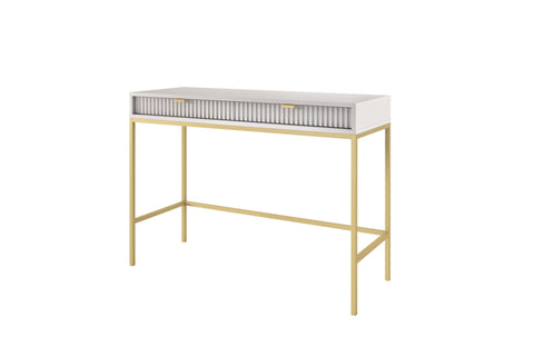 [NOVA TOALETKA T104] INSTALLATION SERVICE FOR PHANTOM FURNITURE Nova Vanity Table Gray - A Fusion of Modern Elegance and Practical Storage - Gray with Gold Frame and Gold Handles