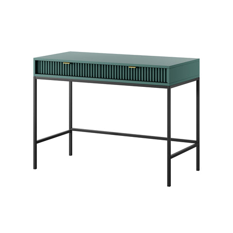 [NOVA TOALETKA T104] Nova Vanity Table Labrador Green - A Fusion of Modern Elegance and Practical Storage - Labrador Green with Black Frame and Gold Handles