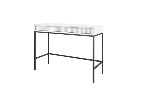 [NOVA TOALETKA T104] INSTALLATION SERVICE FOR PHANTOM FURNITURE Nova Vanity Table White - A Fusion of Modern Elegance and Practical Storage - White with Black Frame and Gold Handles