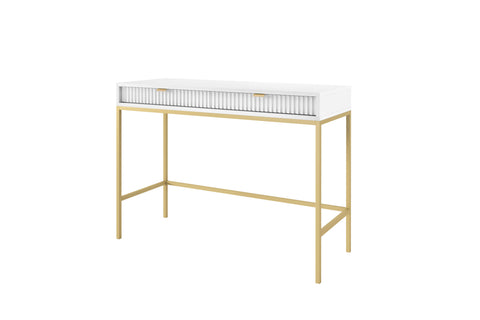 [NOVA TOALETKA T104] INSTALLATION SERVICE FOR PHANTOM FURNITURE Nova Vanity Table White - A Fusion of Modern Elegance and Practical Storage - White with Gold Frame and Gold Handles