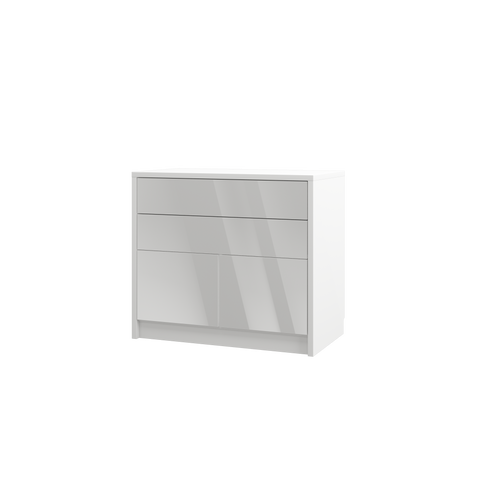 INSTALLATION SERVICE FOR PHANTOM FURNITURE Genius Chest of Drawers with 2 Doors and 2 Drawers - White Gloss