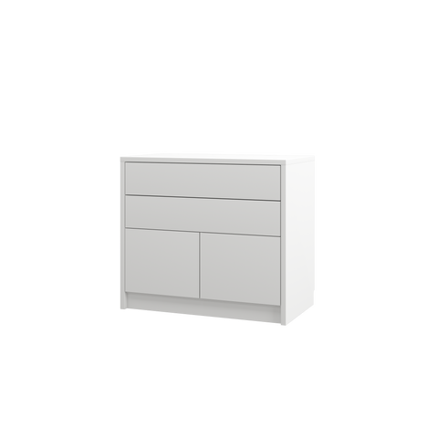 INSTALLATION SERVICE FOR PHANTOM FURNITURE Genius Chest of Drawers with 2 Doors and 2 Drawers - White Matte