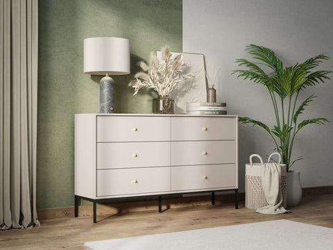 [MONO KOMODA MKS 154] INSTALLATION SERVICE FOR PHANTOM FURNITURE Mono Chest of Drawers Beige - Sandy Beige with gold metal legs