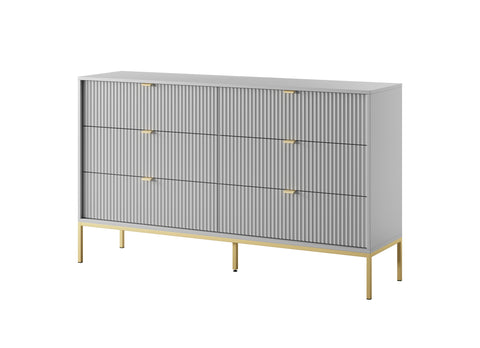 INSTALLATION SERVICE FOR PHANTOM FURNITURE Nova Dresser Gray - A Fusion of Modern Elegance and Practical Storage - Gray with Gold Frame and Gold Handles
