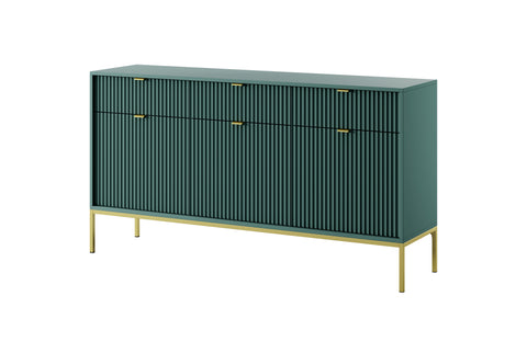 INSTALLATION SERVICE FOR PHANTOM FURNITURE Nova Dresser Labrador Green- Modern Design with Three Push to Open Door and Three Drawers - Labrador Green with Black Frame and Handles