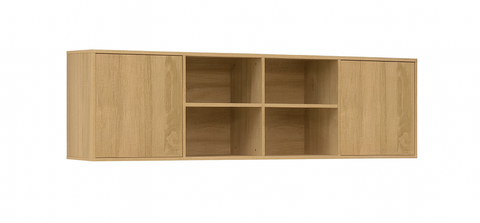 [HFP-001-2044] Extension for a Horizontal Basic Unit Murphy Bed with Open Shelves - Oiled Oak