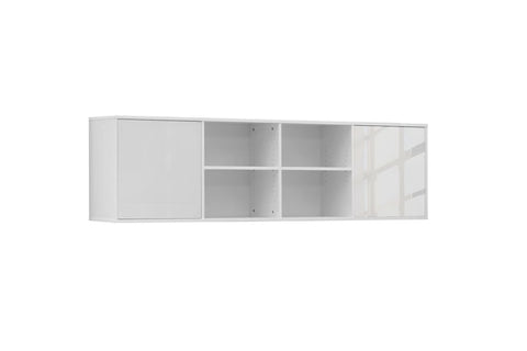 [HFP-001-2045] Extension for a Horizontal Basic Unit Murphy Bed with Open Shelves - White Gloss