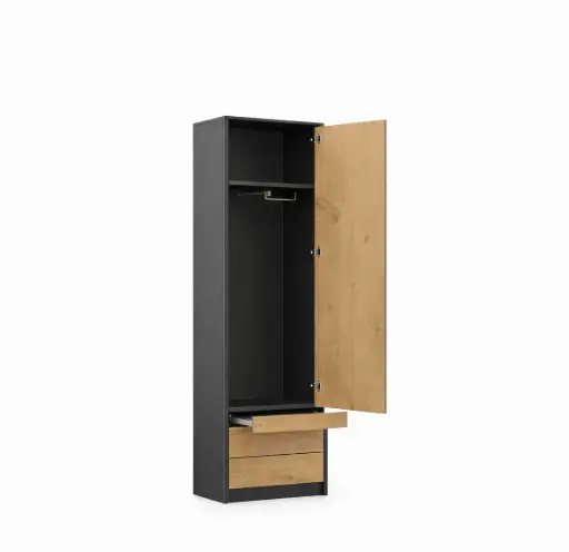 BASIC - Wardrobe with Hanging Rail and Shelf
