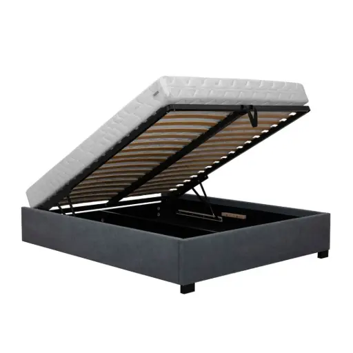 SLEEP VARIA - Freestanding Upholstered Bed Frame with Storage