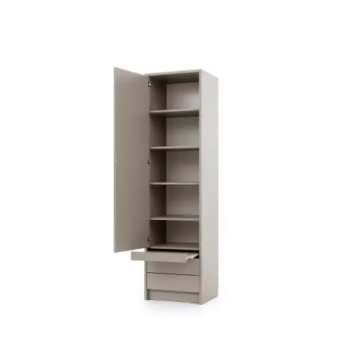 GENIUS Spacious Wardrobe with Shelves and Pull-Out Nightstand