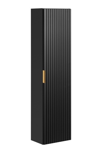Adel Black Tall Cabinet 1 Door – Matt Black, 35x25x140 cm - Silver
