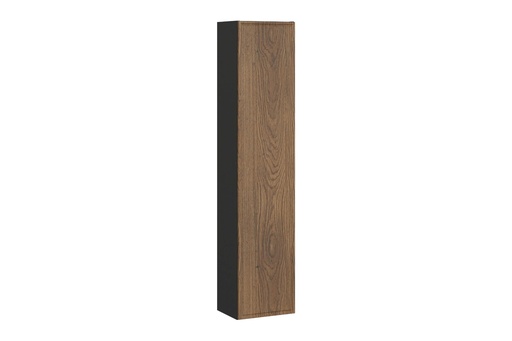 Talia Casella Tall Cabinet – Matt Black, Casella Oak, 30x25.5x140 cm
