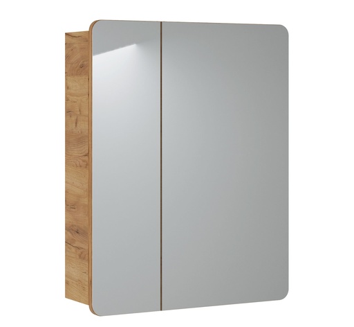 Aruba 841 – Mirror Cabinet with 2 Doors, 60 cm – Golden Craft Oak