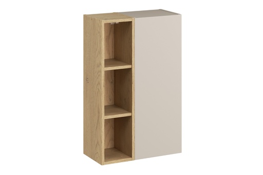 Dalia Wall-Hung Cabinet 1 Door + Cremona UN Open Shelf – Cashmere / Oak, 50 cm Set